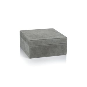 Shoreline Gray Suede Storage Box